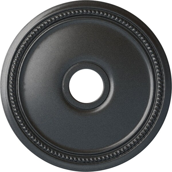 Ekena Millwork Diane Ceiling Medallion (Fits Canopies up to 5 3/8"), Hnd-Painted Pewter, 18"OD x 3 5/8"ID x 1 1/8"P CM18DIPES - main